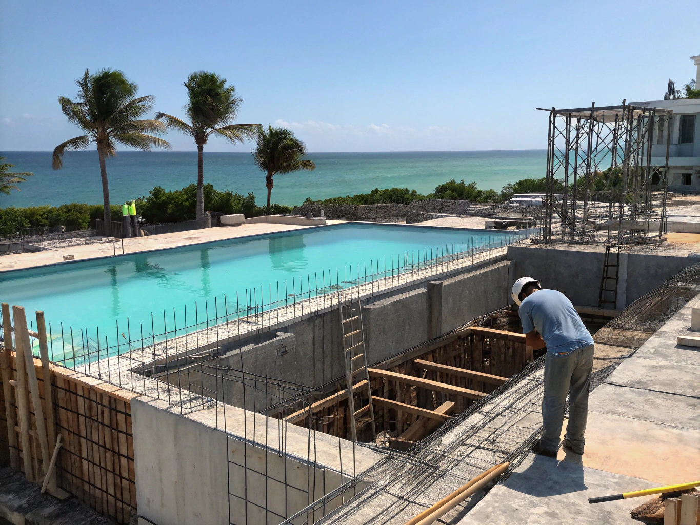 Infinity Edge Pool Construction